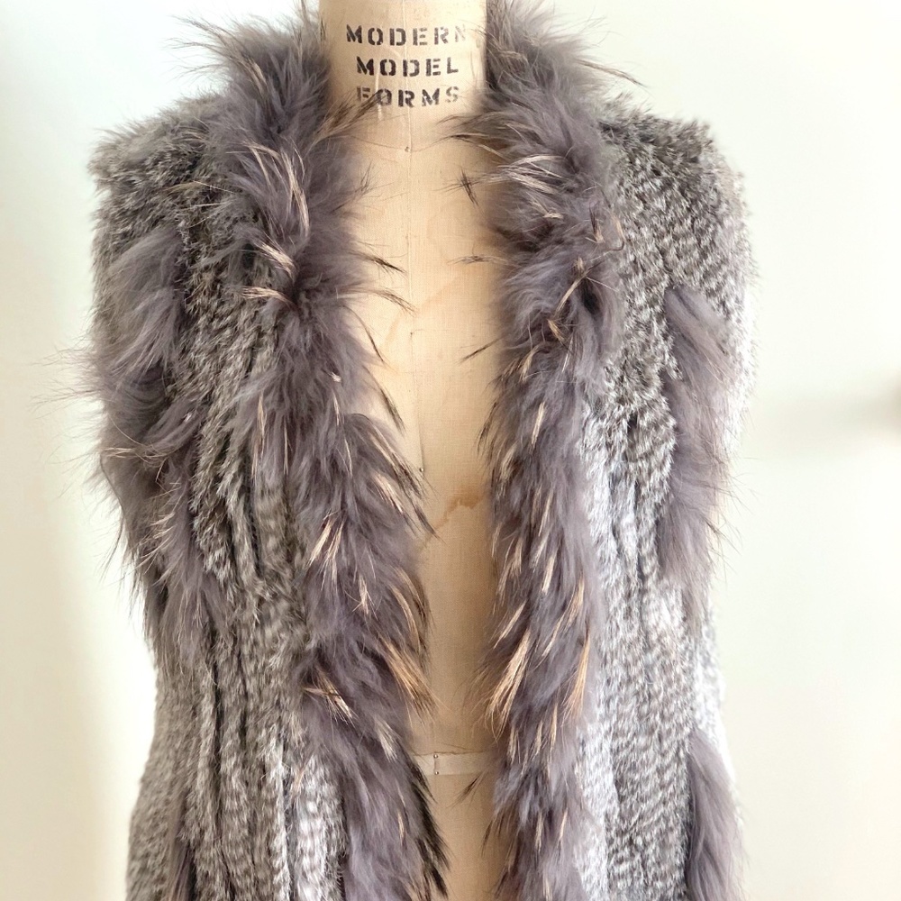 Fur and feather vest